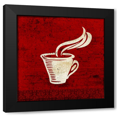 Red Coffee 3 Black Modern Wood Framed Art Print by Allen, Kimberly