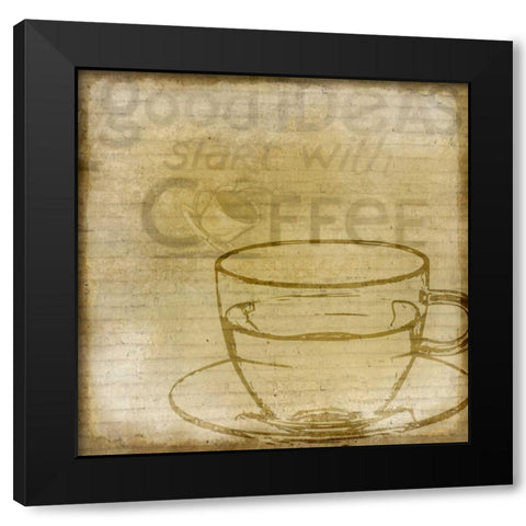 Coffee 1 Black Modern Wood Framed Art Print with Double Matting by Allen, Kimberly