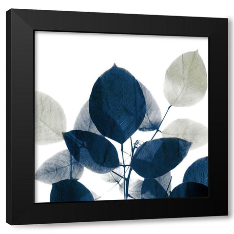 Midnight Leaves 1 Black Modern Wood Framed Art Print with Double Matting by Kimberly, Allen