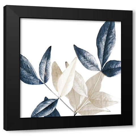 Midnight Leaves 2 Black Modern Wood Framed Art Print by Kimberly, Allen