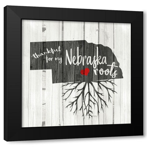 Nebraska Roots Black Modern Wood Framed Art Print with Double Matting by Kimberly, Allen