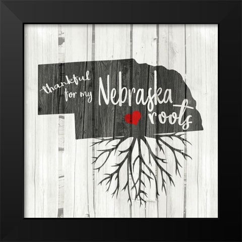 Nebraska Roots Black Modern Wood Framed Art Print by Kimberly, Allen