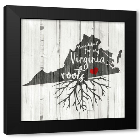 VA Roots Black Modern Wood Framed Art Print by Kimberly, Allen
