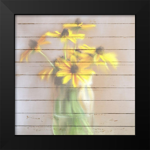 Spring Yellow Black Modern Wood Framed Art Print by Kimberly, Allen