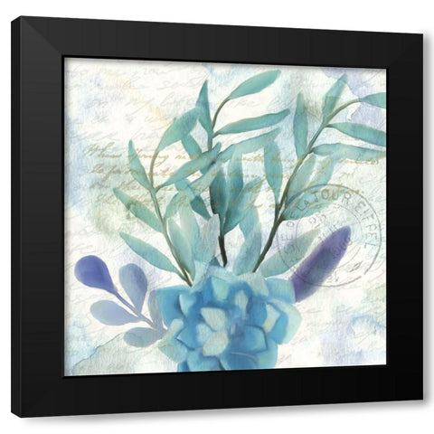 Watercolor Floral 1 Black Modern Wood Framed Art Print with Double Matting by Kimberly, Allen