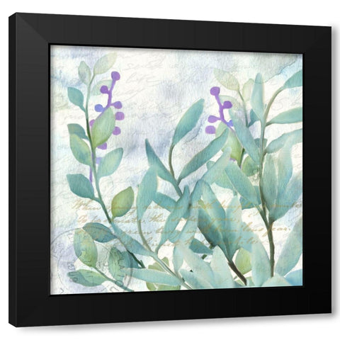 Watercolor Floral 2 Black Modern Wood Framed Art Print with Double Matting by Kimberly, Allen