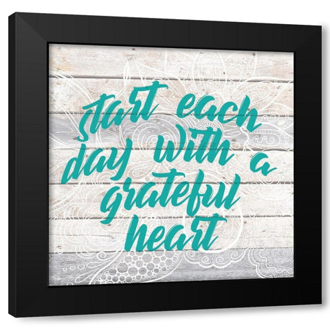 Grateful Heart Black Modern Wood Framed Art Print with Double Matting by Kimberly, Allen
