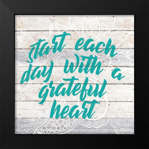 Grateful Heart Black Modern Wood Framed Art Print by Kimberly, Allen