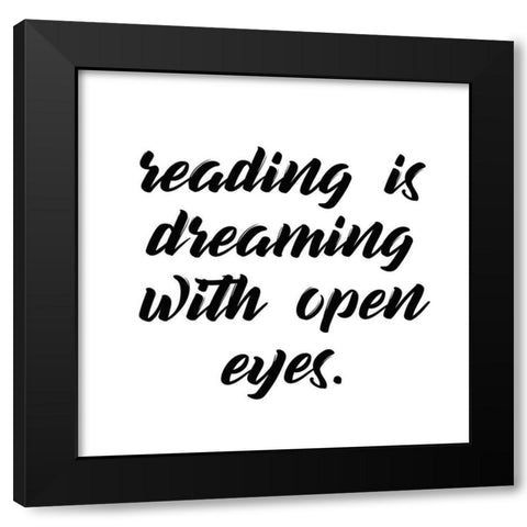 Reading Dreaming Black Modern Wood Framed Art Print by Kimberly, Allen