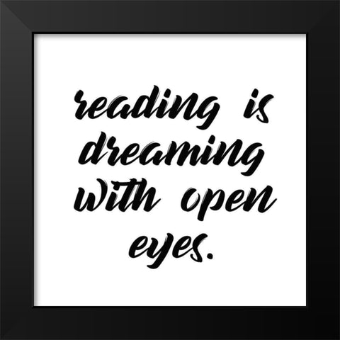 Reading Dreaming Black Modern Wood Framed Art Print by Kimberly, Allen