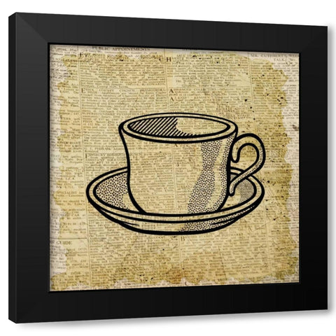 Coffee On Print 1 Black Modern Wood Framed Art Print with Double Matting by Allen, Kimberly