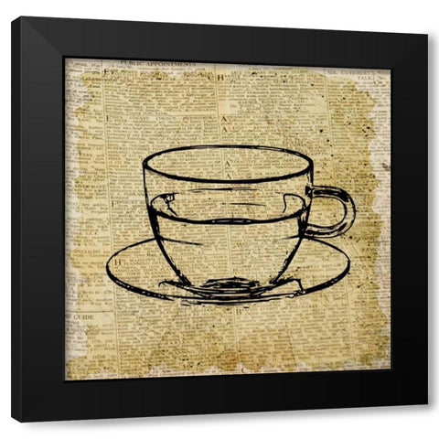 Coffee On Print 2 Black Modern Wood Framed Art Print with Double Matting by Allen, Kimberly