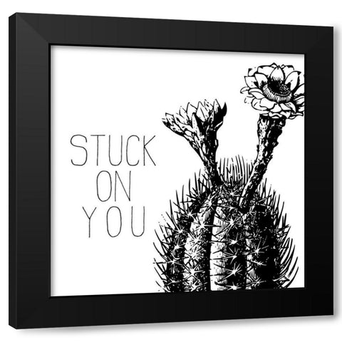 Stuck on You Black Modern Wood Framed Art Print with Double Matting by Kimberly, Allen