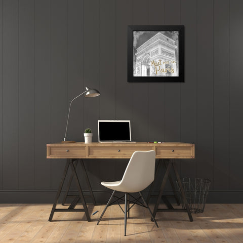 Meet Me in Paris 1 Black Modern Wood Framed Art Print by Kimberly, Allen