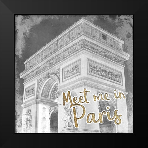 Meet Me in Paris 1 Black Modern Wood Framed Art Print by Kimberly, Allen
