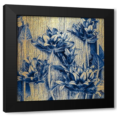 Indigo Gold 2 Black Modern Wood Framed Art Print with Double Matting by Kimberly, Allen