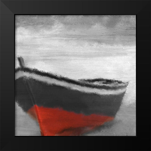Old Red Black Modern Wood Framed Art Print by Kimberly, Allen
