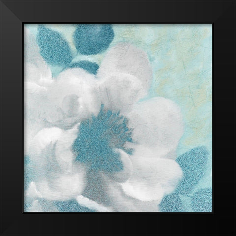 Teal Blooming 1 Black Modern Wood Framed Art Print by Kimberly, Allen