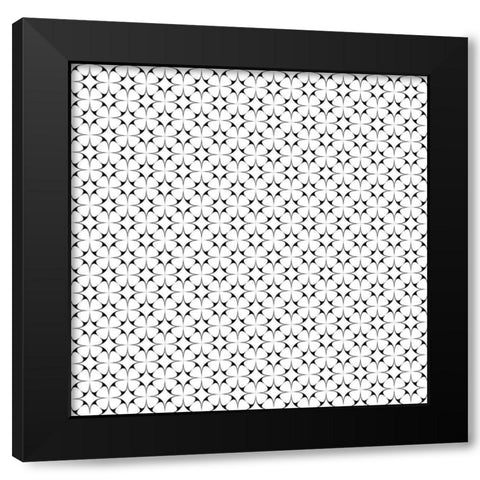 Black and White Pattern 1 Black Modern Wood Framed Art Print with Double Matting by Kimberly, Allen