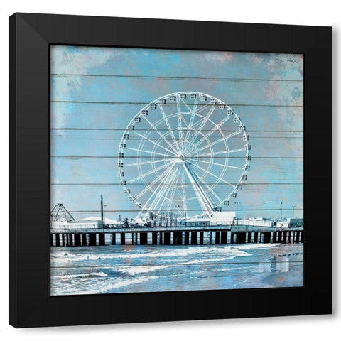 A Day at The Beach Black Modern Wood Framed Art Print with Double Matting by Kimberly, Allen