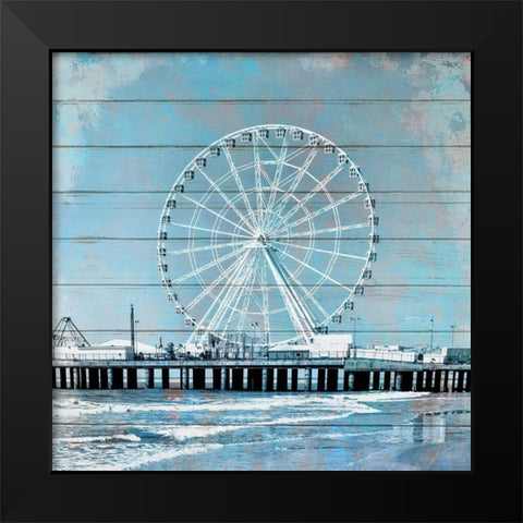 A Day at The Beach Black Modern Wood Framed Art Print by Kimberly, Allen