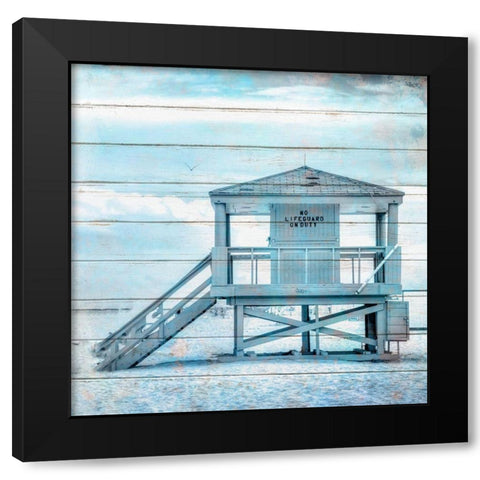 A Day at The Beach 4 Black Modern Wood Framed Art Print with Double Matting by Kimberly, Allen