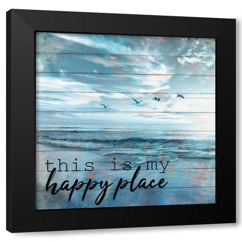 A Day at The Beach 5 Black Modern Wood Framed Art Print with Double Matting by Kimberly, Allen