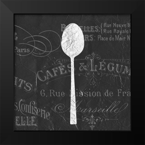 Utensils 3 Black Modern Wood Framed Art Print by Kimberly, Allen