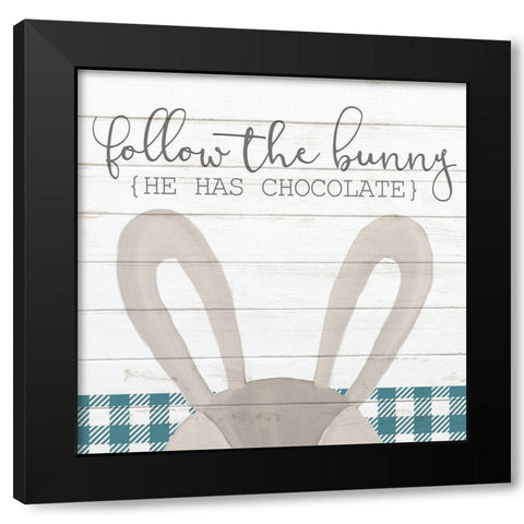 Follow the Bunny Black Modern Wood Framed Art Print with Double Matting by Kimberly, Allen