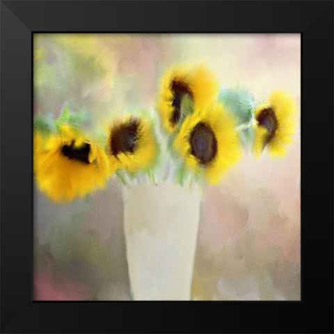 Sunny Bouquet Black Modern Wood Framed Art Print by Kimberly, Allen