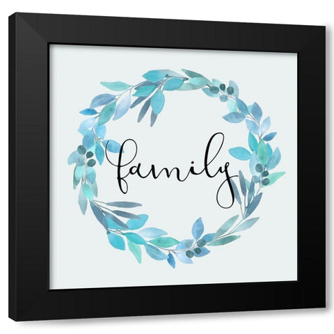 Blue Hues 1 Black Modern Wood Framed Art Print with Double Matting by Kimberly, Allen