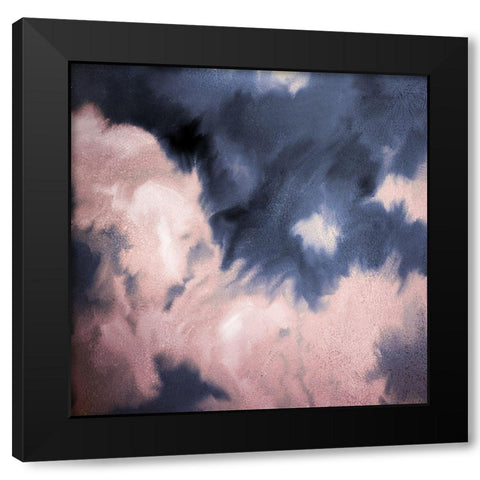Navy Pink Passion Black Modern Wood Framed Art Print with Double Matting by Kimberly, Allen