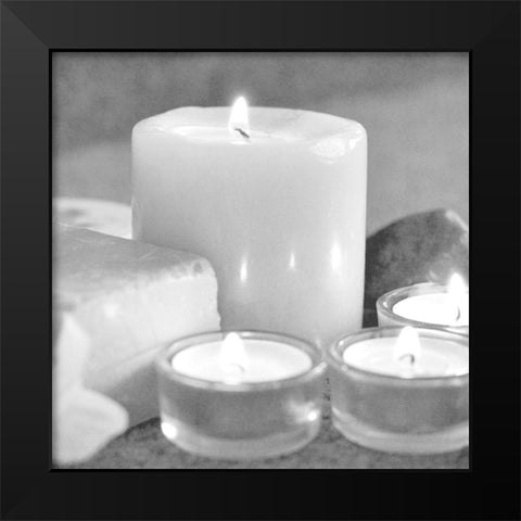 Candlelight Black Modern Wood Framed Art Print by Kimberly, Allen