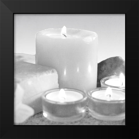 Candlelight Black Modern Wood Framed Art Print by Kimberly, Allen