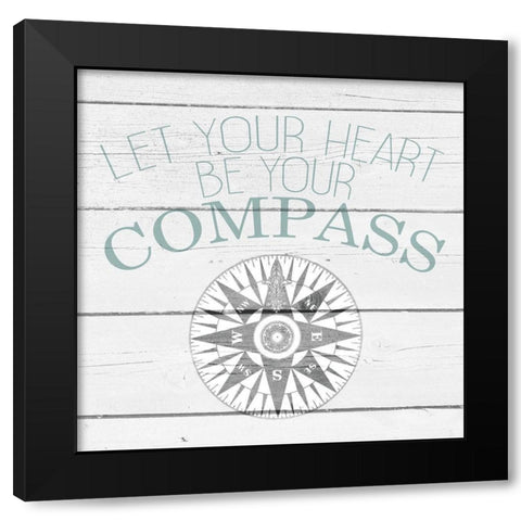 Your Compass and Anchor 2 Black Modern Wood Framed Art Print with Double Matting by Kimberly, Allen
