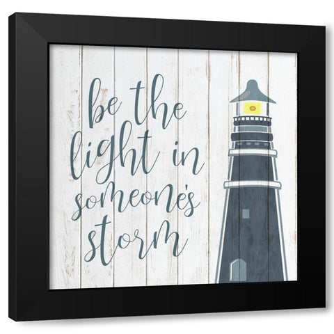 Anchor Lighthouse 2 Black Modern Wood Framed Art Print by Kimberly, Allen