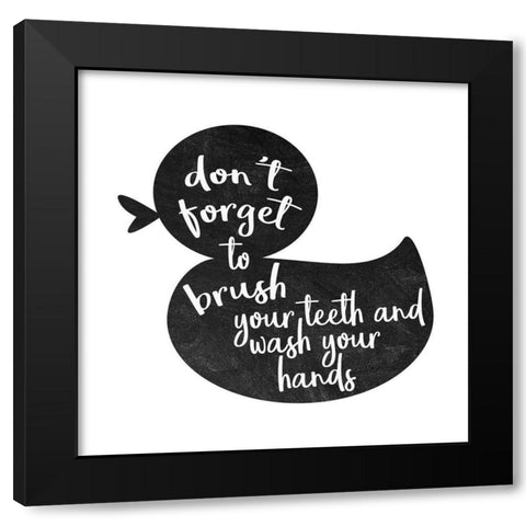 Bath Rules 2 Black Modern Wood Framed Art Print with Double Matting by Kimberly, Allen