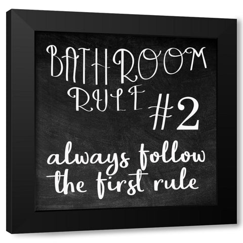 Bath Rules 3 Black Modern Wood Framed Art Print with Double Matting by Kimberly, Allen