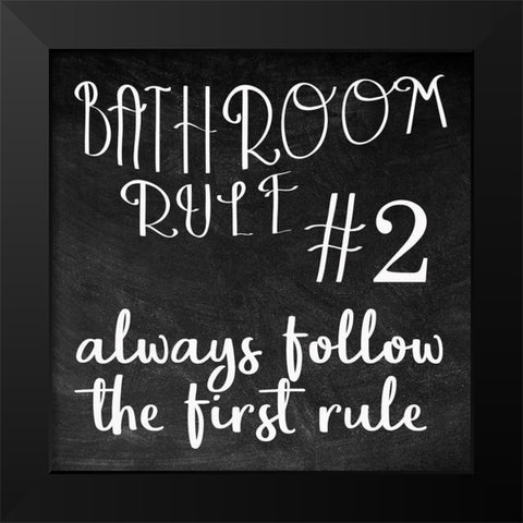 Bath Rules 3 Black Modern Wood Framed Art Print by Kimberly, Allen