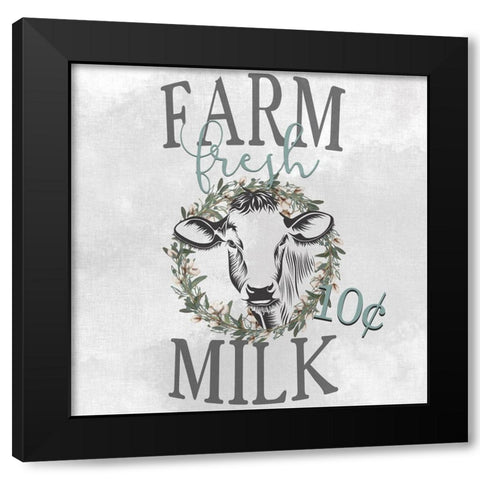 Farm Fresh Milk Black Modern Wood Framed Art Print with Double Matting by Kimberly, Allen