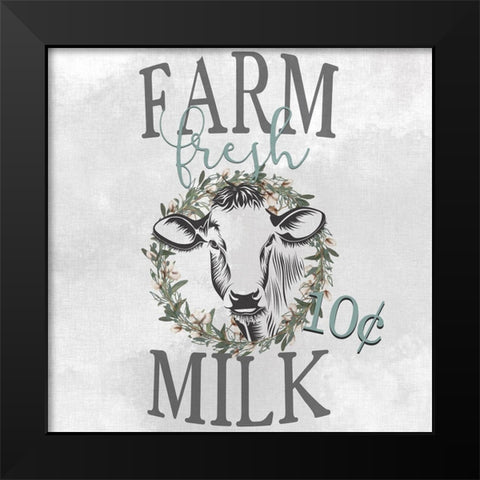Farm Fresh Milk Black Modern Wood Framed Art Print by Kimberly, Allen