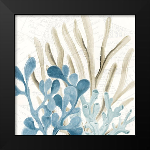 Coral Square 3 Black Modern Wood Framed Art Print by Kimberly, Allen