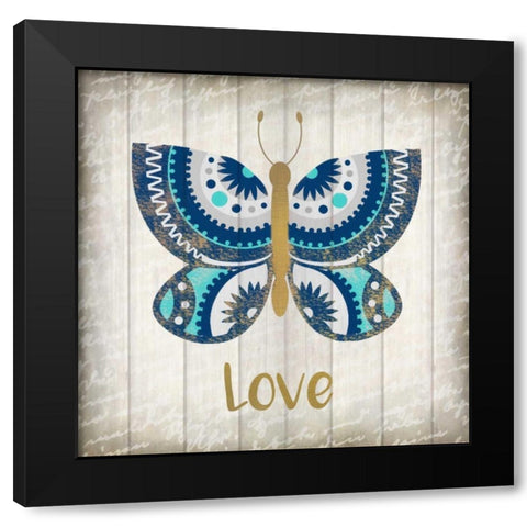 Indigo Native Love Black Modern Wood Framed Art Print with Double Matting by Allen, Kimberly