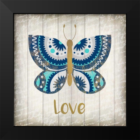 Indigo Native Love Black Modern Wood Framed Art Print by Allen, Kimberly