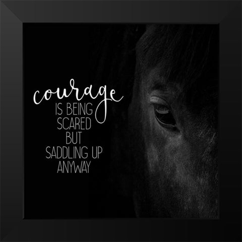 Courage Is Black Modern Wood Framed Art Print by Kimberly, Allen