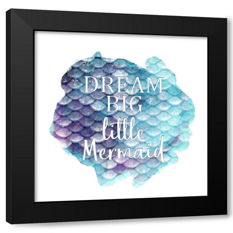 Little Mermaid 1 Black Modern Wood Framed Art Print with Double Matting by Kimberly, Allen