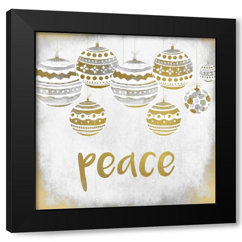 Peace Christmas Black Modern Wood Framed Art Print by Allen, Kimberly