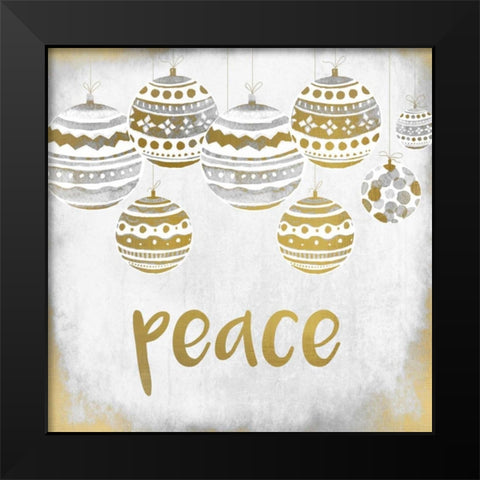 Peace Christmas Black Modern Wood Framed Art Print by Allen, Kimberly