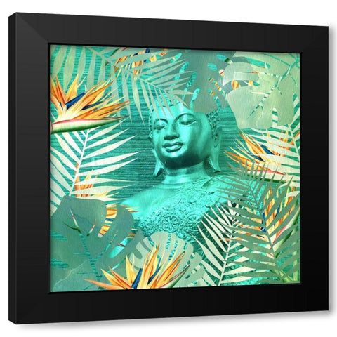 Buddha Palms Black Modern Wood Framed Art Print with Double Matting by Kimberly, Allen
