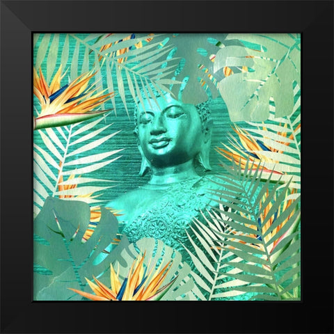 Buddha Palms Black Modern Wood Framed Art Print by Kimberly, Allen